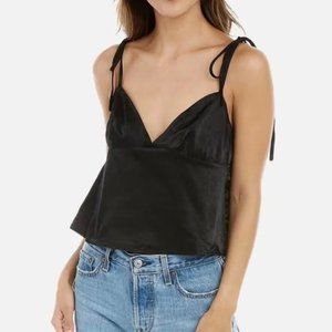 NWT WeWoreWhat Black Sateen Cami (Size M)